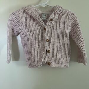 Kids Pink Knit Button-Up Cardigan